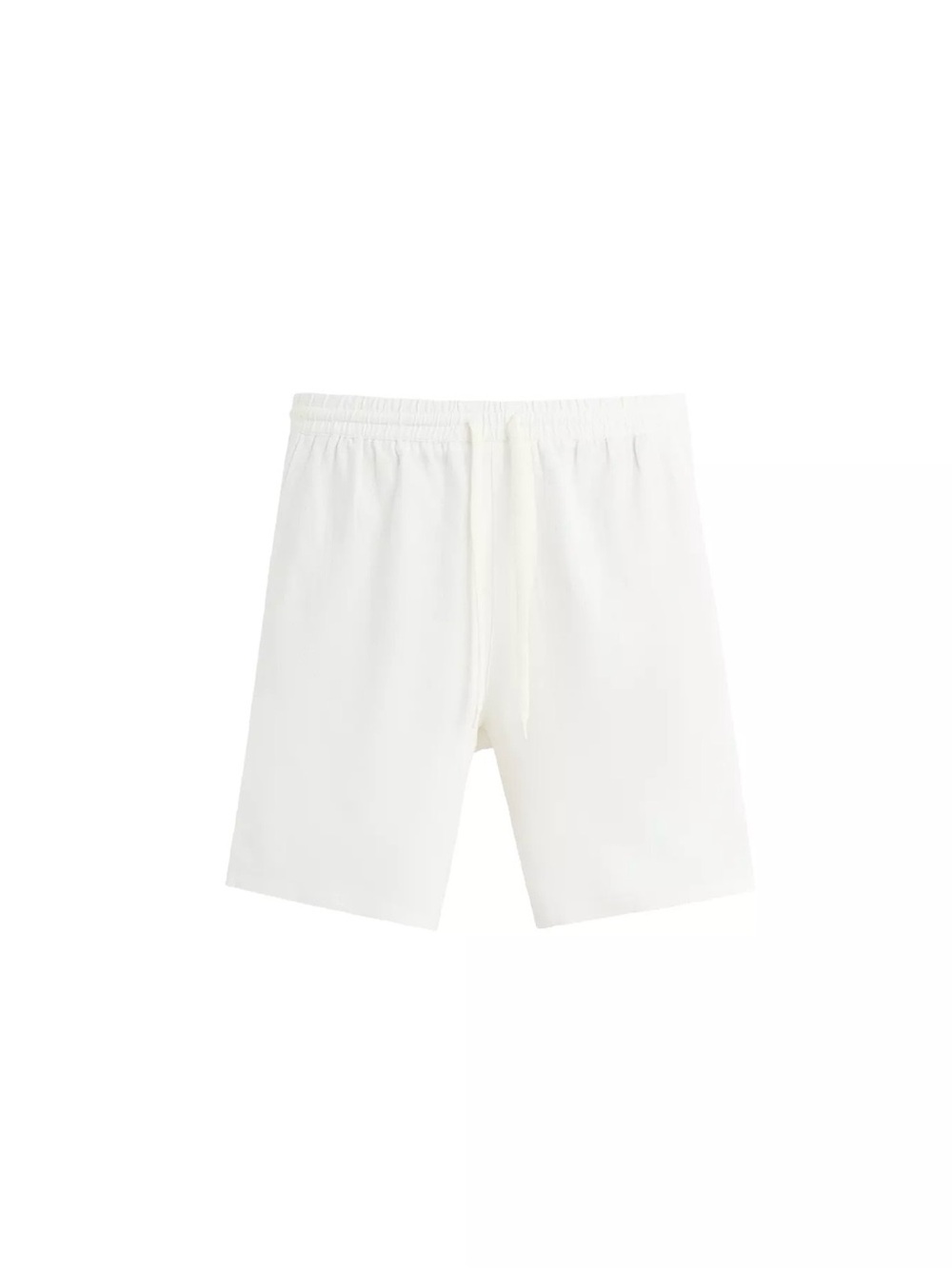 Men's White Casual Drawstring Shorts